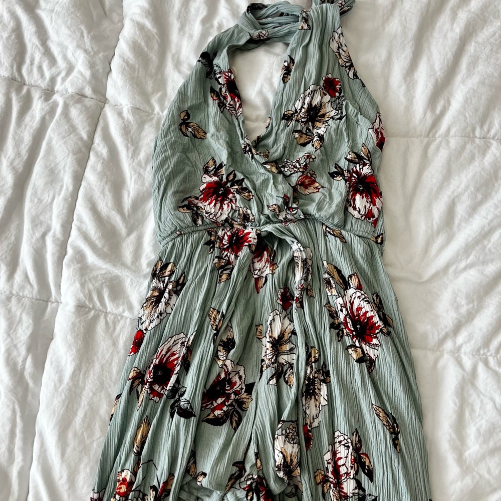 Halter Neck High Low Maxi Length ROMPER